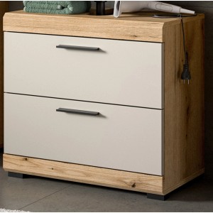 Inn.Furn Waschbeckenunterschrank in Sand und Eiche 60 cm Shawn