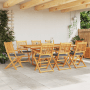 Garten-Klappstühle (8 Stk.) aus Akazienholz mit grauen Kissen, vidaXL. Ideal für Garten, Balkon oder Terrasse.