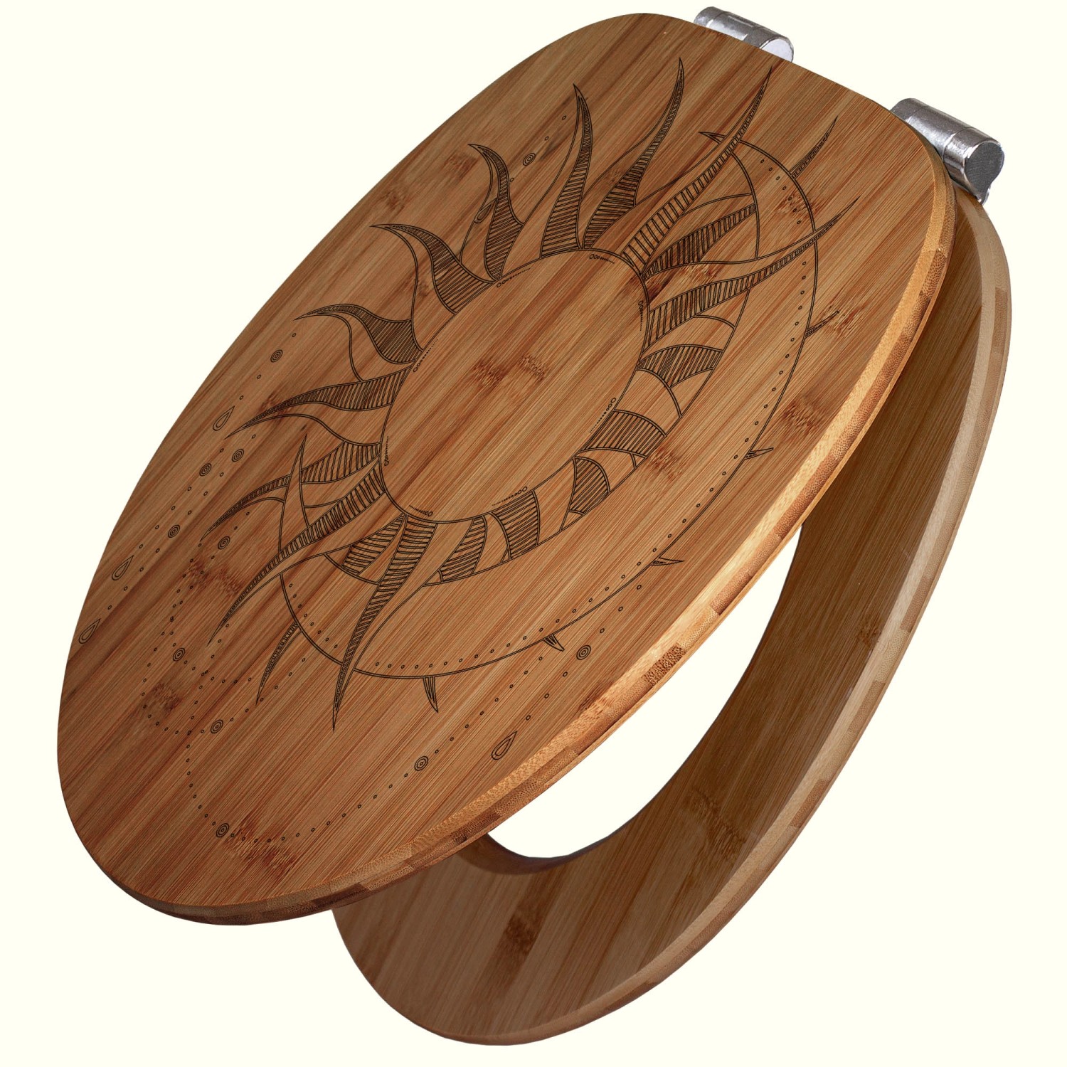 Banjado WC Sitz Bambus Holz Mit Gravur Toilettendeckel Mit Absenkautomatik günstig online kaufen