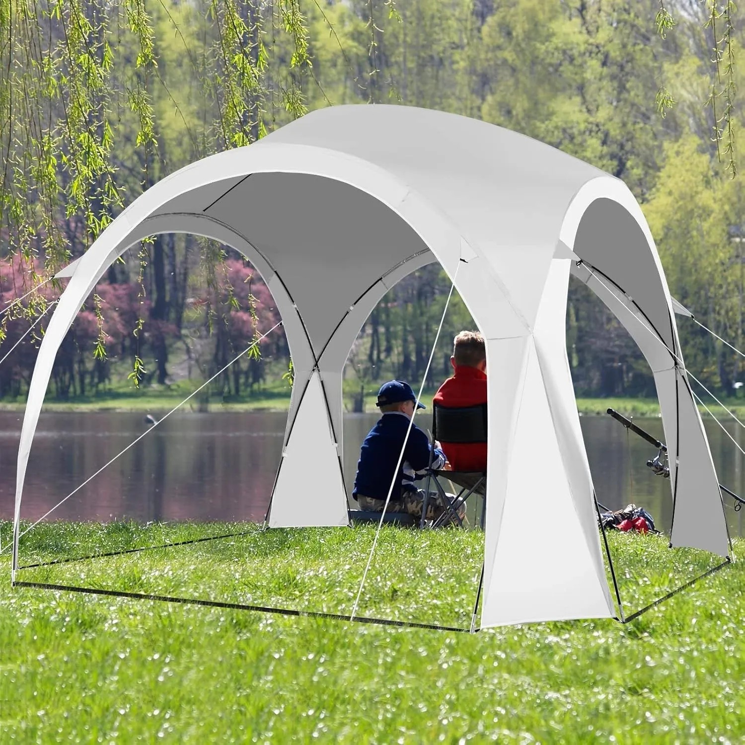 Costway Partyzelt Pavillon Gartenpavillon Strandzelt UPF 50+ Sonnenschutz_2