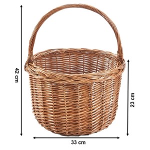 Geflochtener Einkaufskorb LINA von Kobolo aus Weide, ideal für Badaccessoires und Einkäufe.