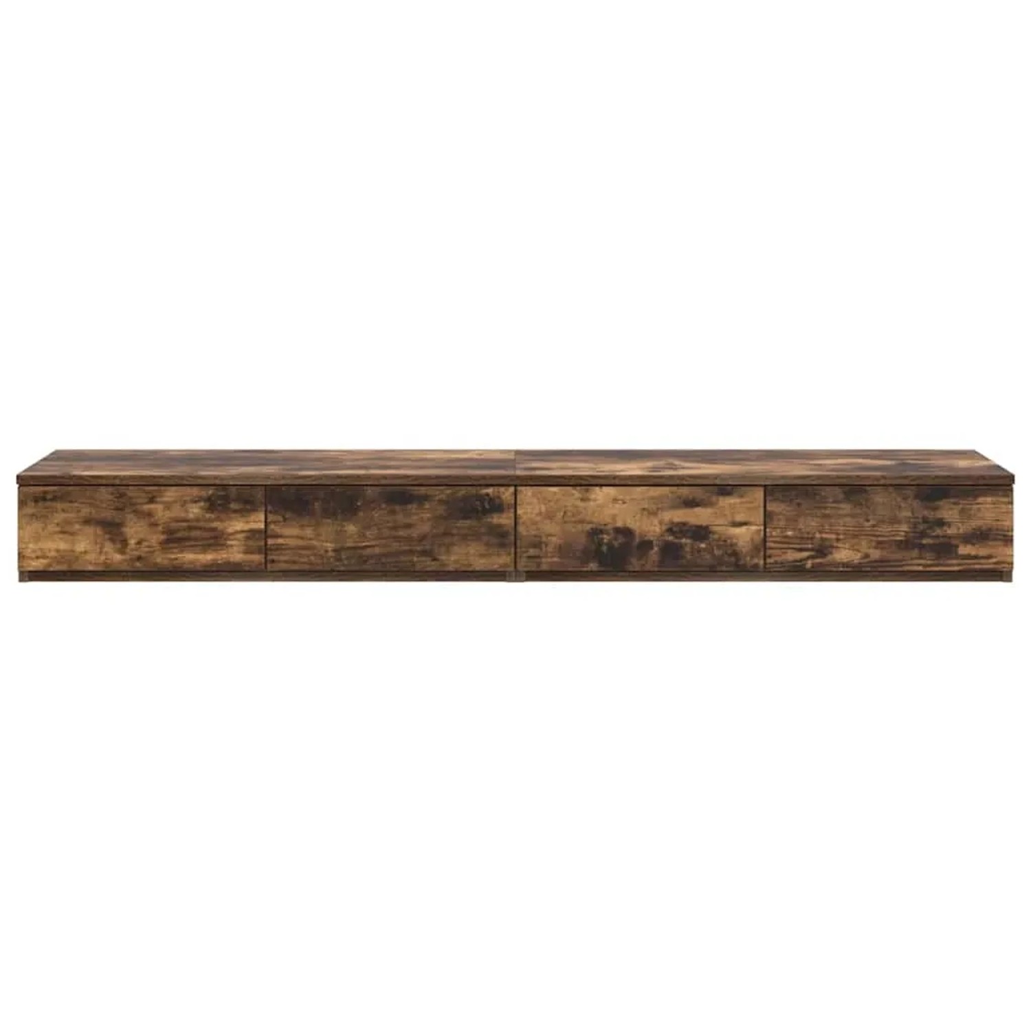 vidaXL Bettschubladen in Räuchereiche, 160 cm, aus Holzwerkstoff mit 4 Schubladen für Nachttisch.