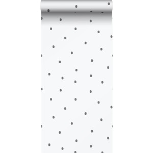 Sanders & Sanders Tapete Punkte Schwarz und Weiß 53 cm x 10.05 m