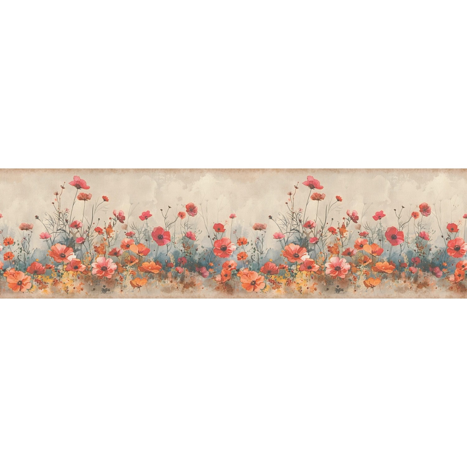 A.S. Création Selbstklebende Bordüre mit Mohnblumen in Rot 5 m x 0,17 m günstig online kaufen