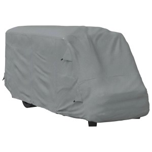 Graue vidaXL Schutzhülle für ein Wohnmobil, aus Vliesstoff, Abmessungen 570x235x275 cm.