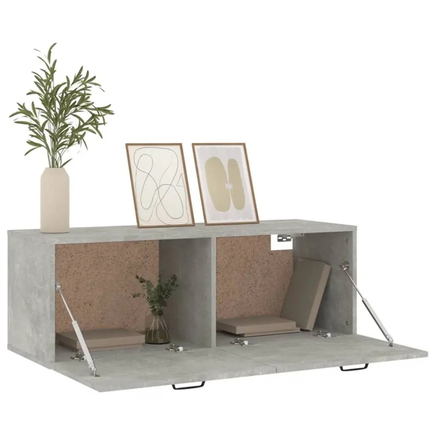 vidaXL Wandschrank Betongrau 100x36,5x35 cm Holzwerkstoff Modell 2_5