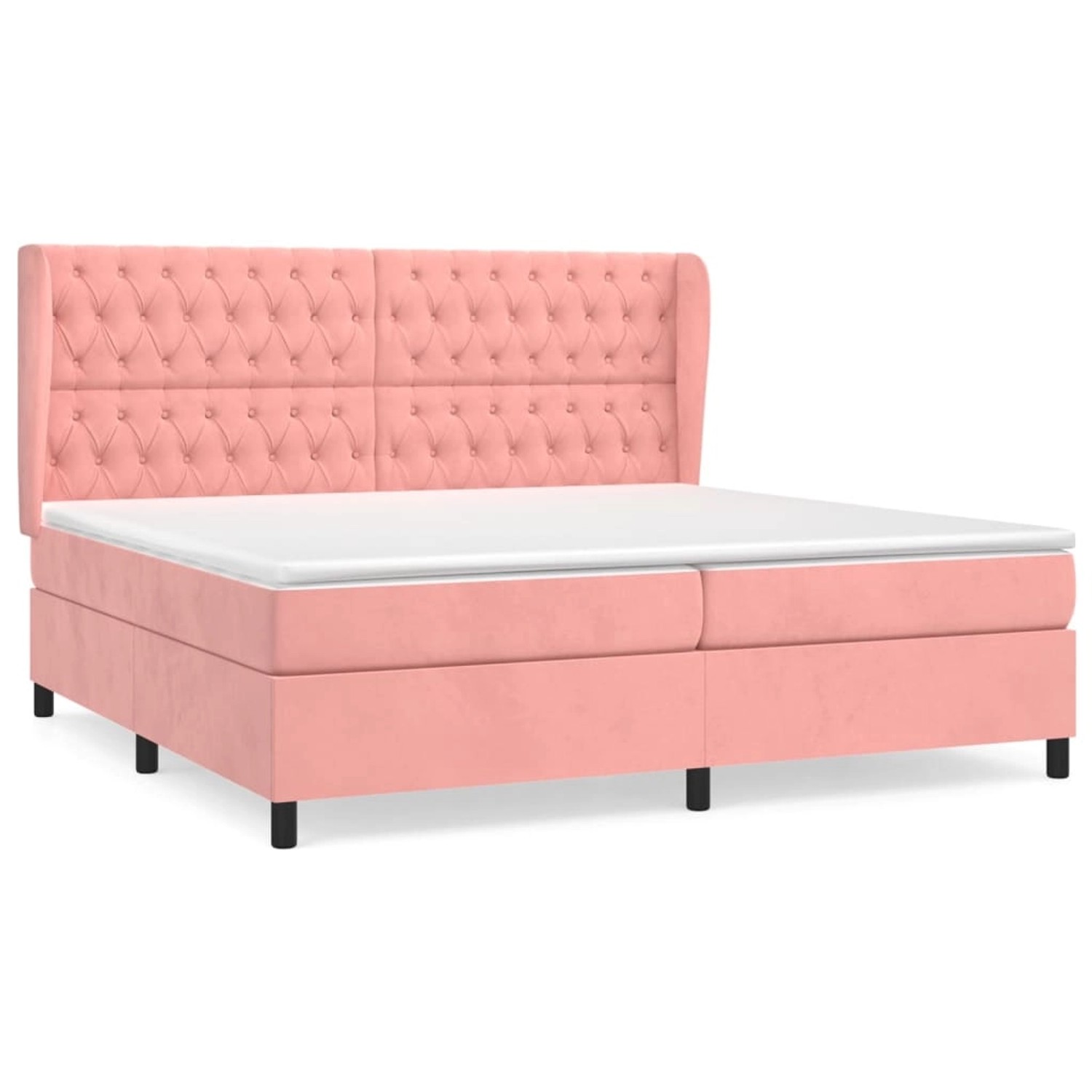 vidaXL Boxspringbett Boxspringbett mit Matratze Rosa 200x200 cm Samt Bett B günstig online kaufen