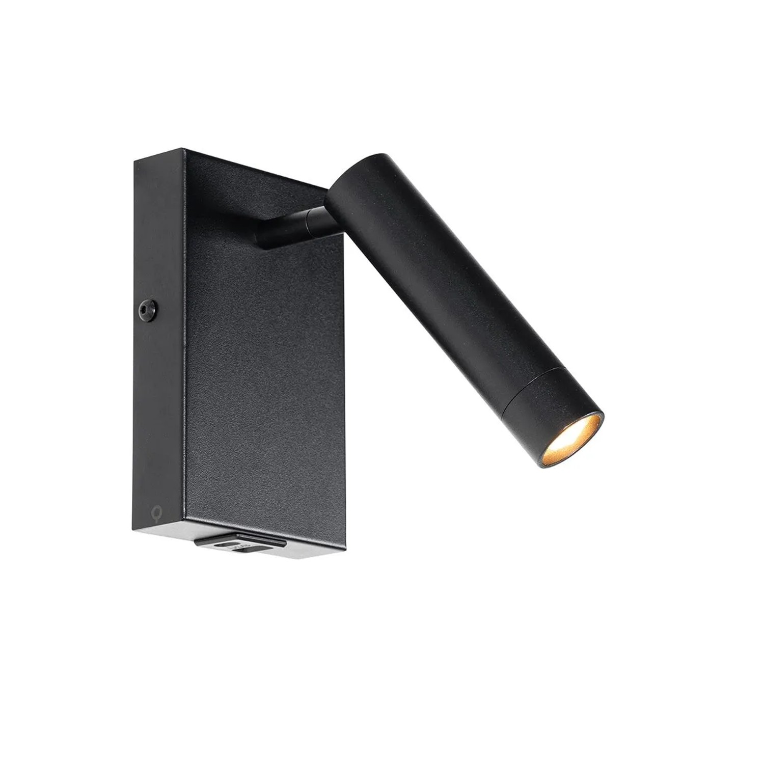 QAZQA Professional Moderne Wandleuchte Schwarz mit Verstellbarem USB CrOft