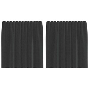 vidaXL Voile Vorhänge mit Lasche 2 Stk Schwarz 4102256