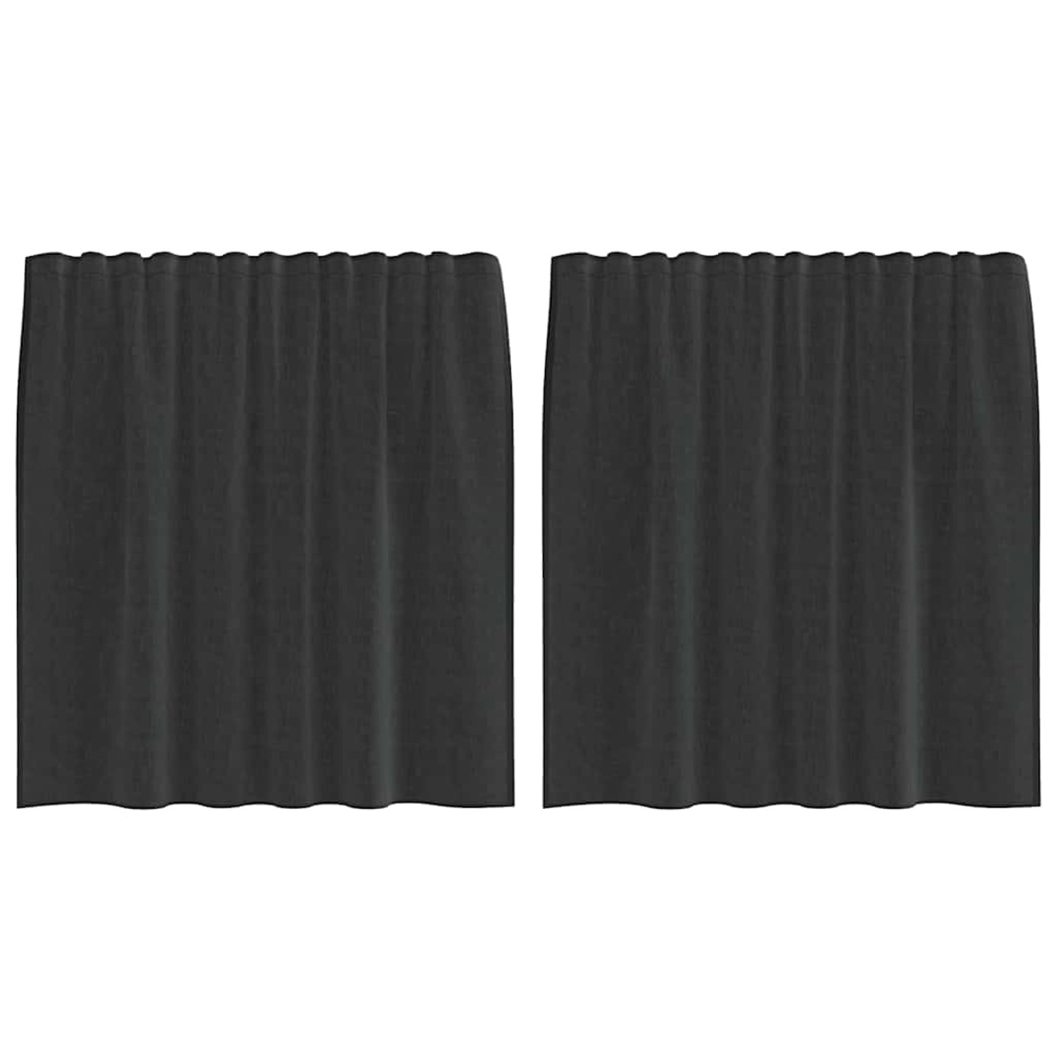 vidaXL Voile Vorhänge mit Lasche 2 Stk Schwarz 4102256 günstig online kaufen