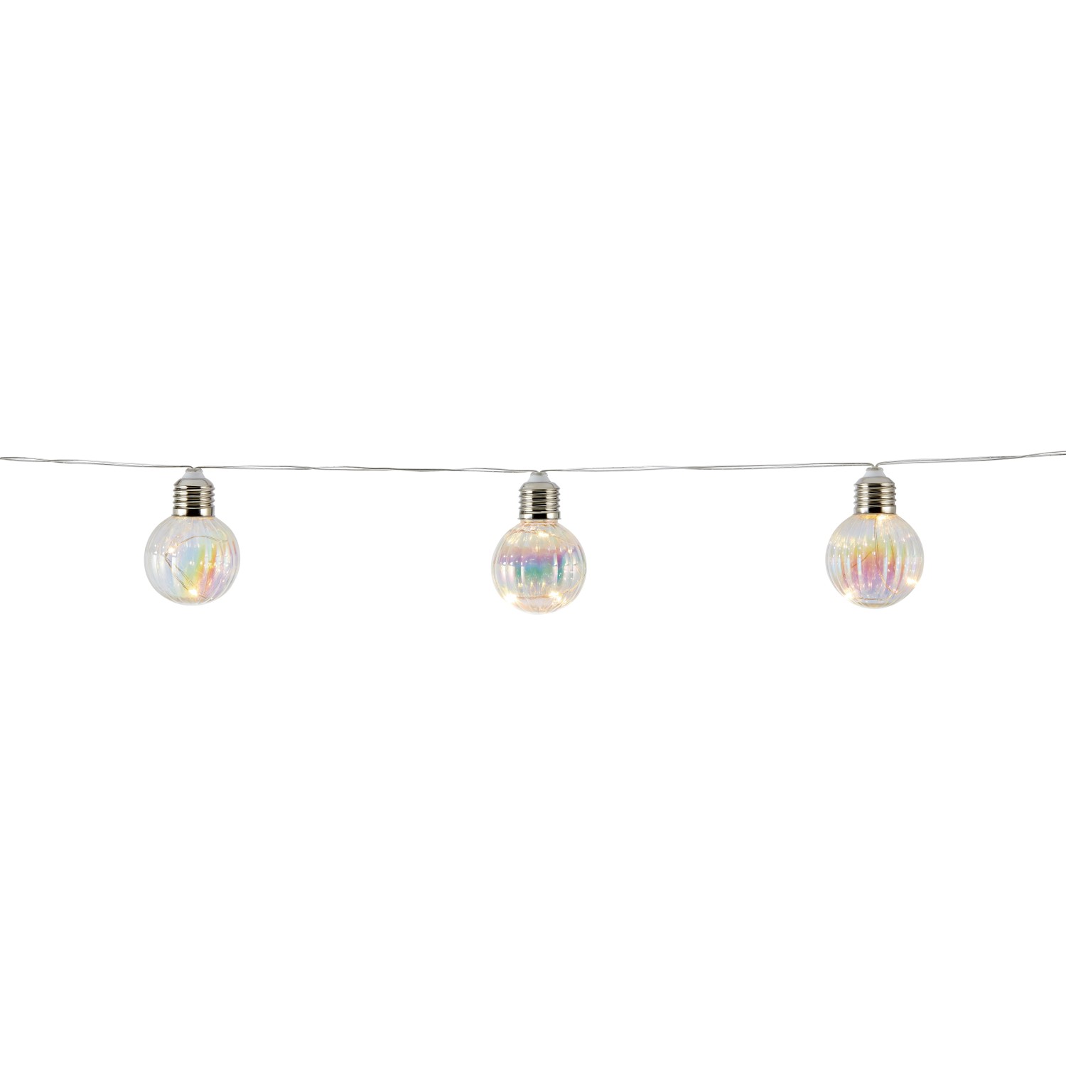 LED Solar-Lichterkette mit 10 klaren Kugeln, 4,8 m lang, für Garten und Balkon.