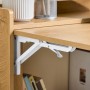 Detailansicht: Naturfarbener SoBuy Klapptisch/Schreibtisch mit weißer Klappmechanik.