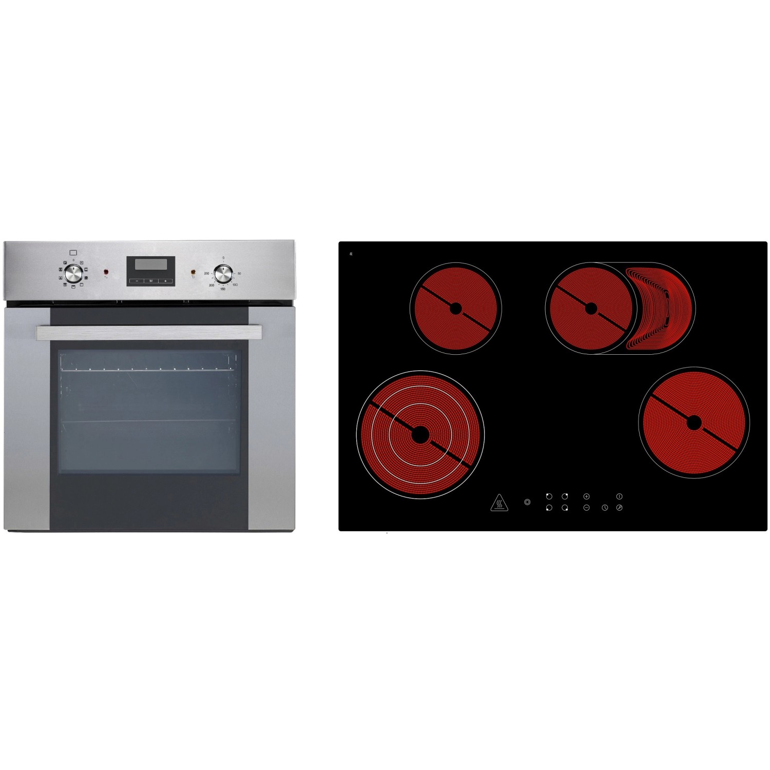 Respekta Einbaubackofen und Glaskeramikkochfeld für Inselküche.