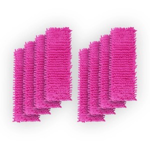 Bestlivings Bodenwischer Ersatzbezüge, 8er Pack, Mikrovelour Chenille, Beere. Für glatte Böden.