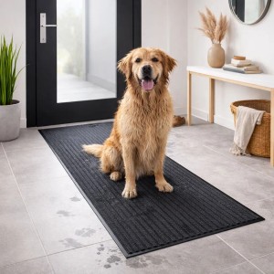 Mojawo Türmatte Fußmatte Schmutzfangmatte Eingangsmatte Sauberlaufmatte Fußabtreter 80x180cm Grau Rutschfest