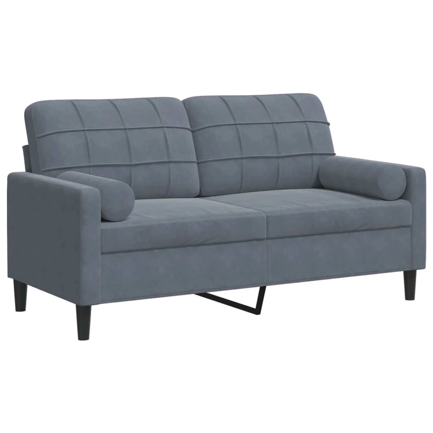 vidaXL 2-Sitzer-Sofa mit Zierkissen Dunkelgrau 140 cm Samt 2150046 günstig online kaufen