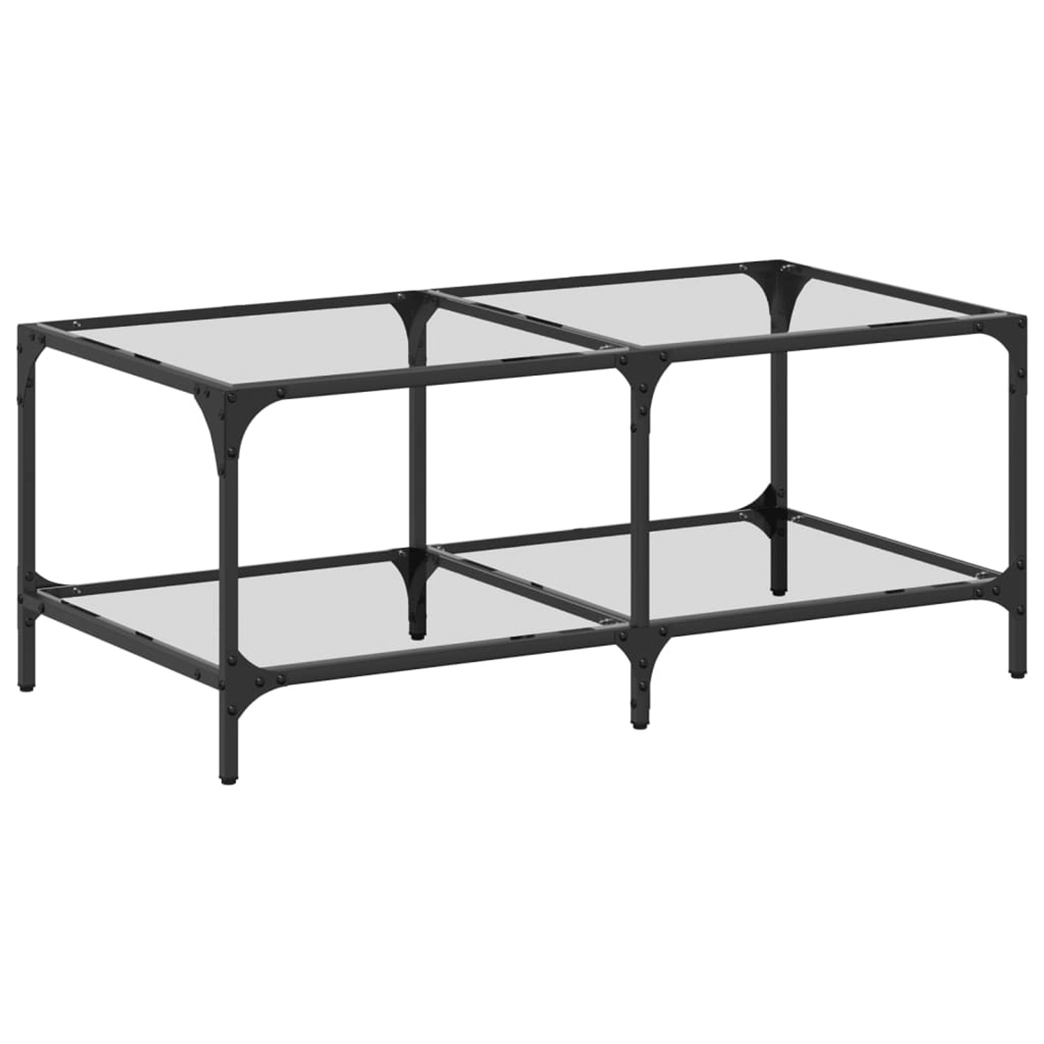 vidaXL Couchtisch mit Glasplatte Transparent 98,5x50x40 cm Stahl 845980 günstig online kaufen