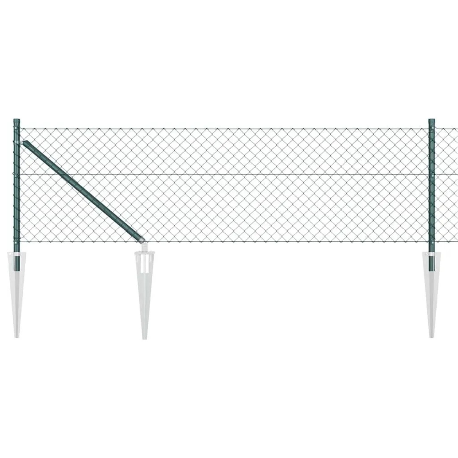 vidaXL Zaunpfosten Grün 10 x 0,4 m 60 x 60 mm Maschen Stahl und PVC 3351154 günstig online kaufen