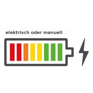 Akku-Symbol für Starmix Haaga Kehrmaschine: Elektrisch oder manuell betrieben.