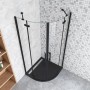 Duschparadies Duschwanne Duschtasse 90x90x3cm für Duschkabine Duschwand SteinEffekt Viertelkreis Runddusche Schwarz mit Ablaufabdeckung Ablaufgarnitur_3