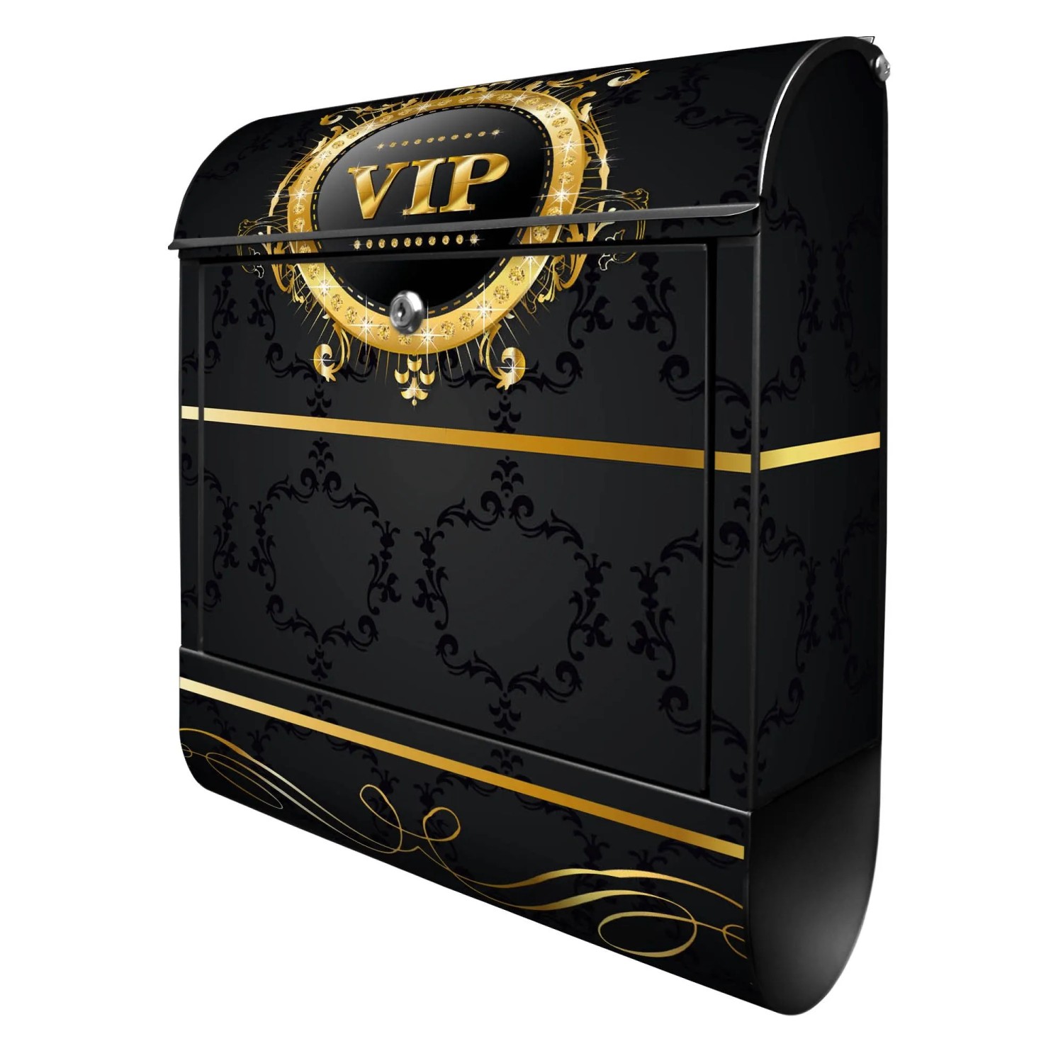 Banjado Design Briefkasten Schwarz Pulverbeschichtet 39x47x14cm 2 Schlüssel günstig online kaufen