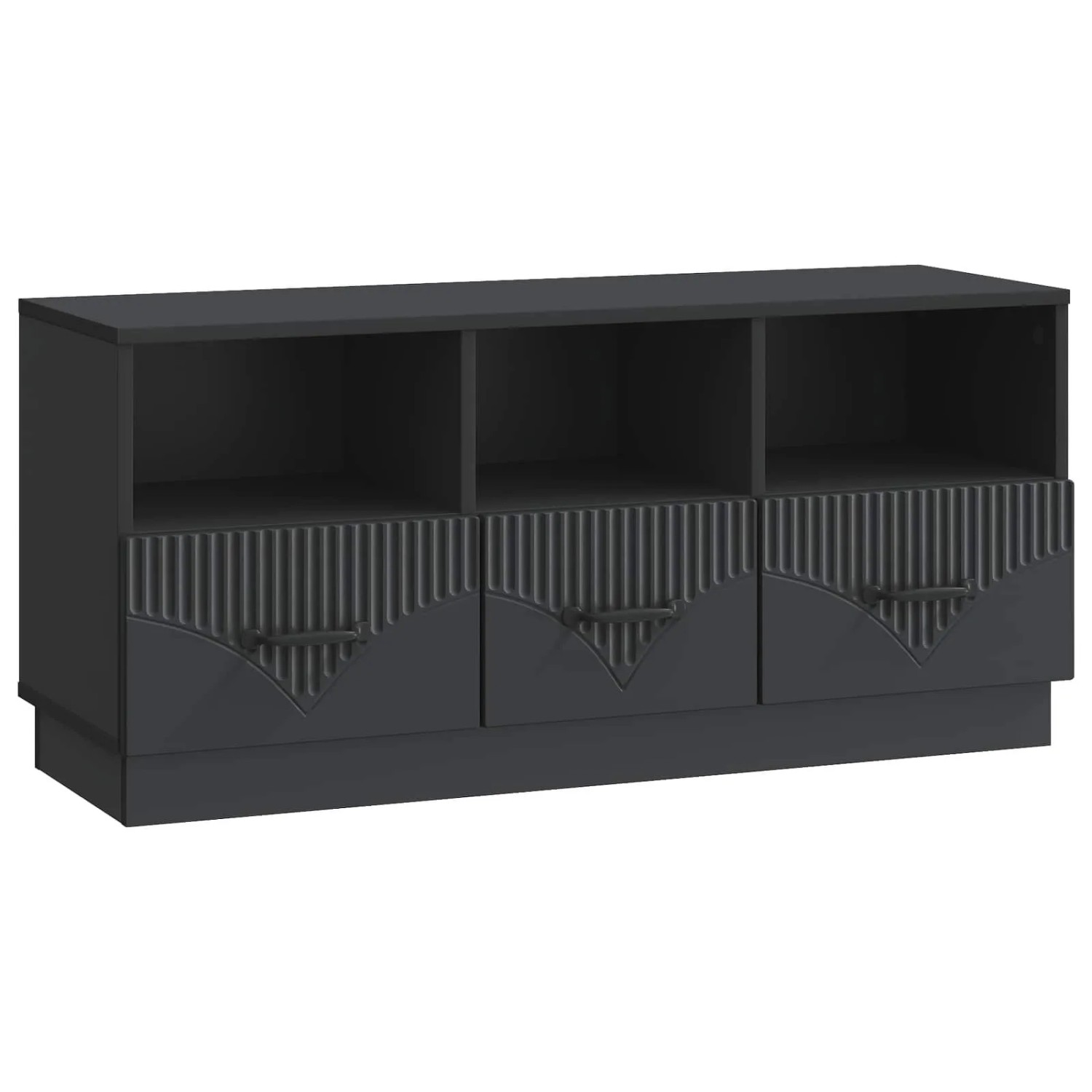 vidaXL TV-Schränk Schwarz 102 x 34,5 x 47 cm Holzwerkstoff 895366