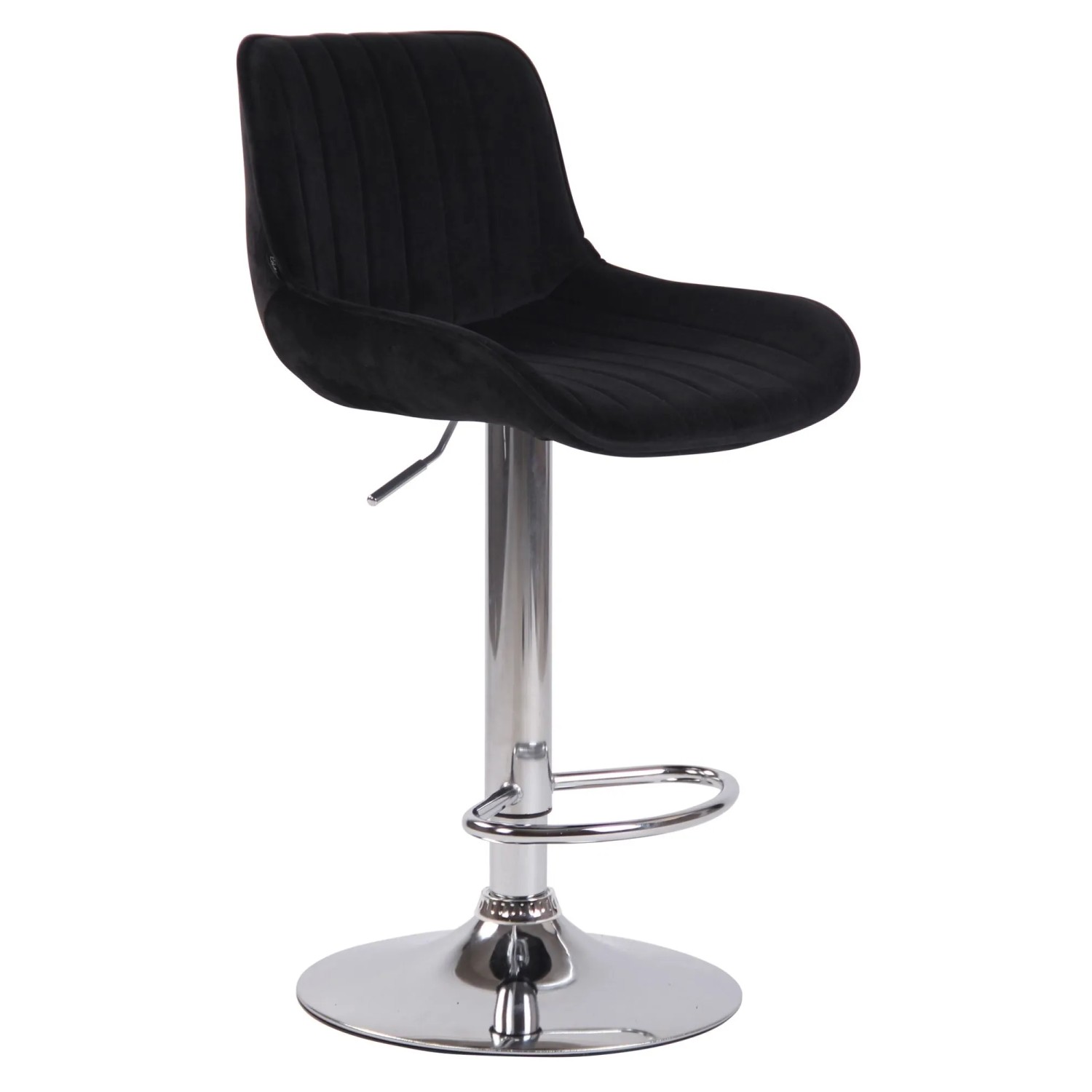CLP Barhocker Lentini Samt Schwarz/Chrom