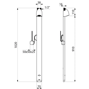 Delabie DU-Elem. SPORTING Therm Duschelement Alunox-Matt, G1/2B, 230/6V