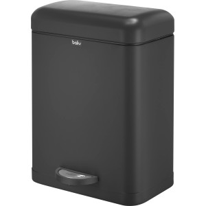 Schwarzer baliv Kosmetikeimer (5 l) mit Tretfunktion und Softclose.