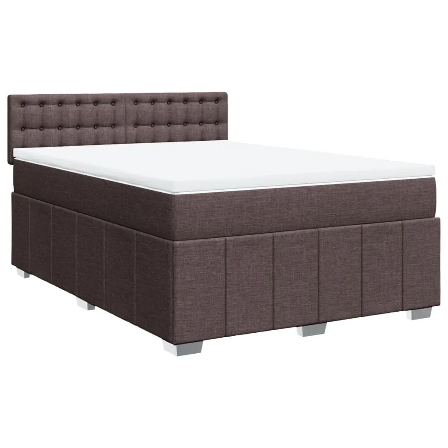 vidaXL Boxspringbett mit Matratze Dunkelbraun 140x200 cm Stoff 3289408 günstig online kaufen