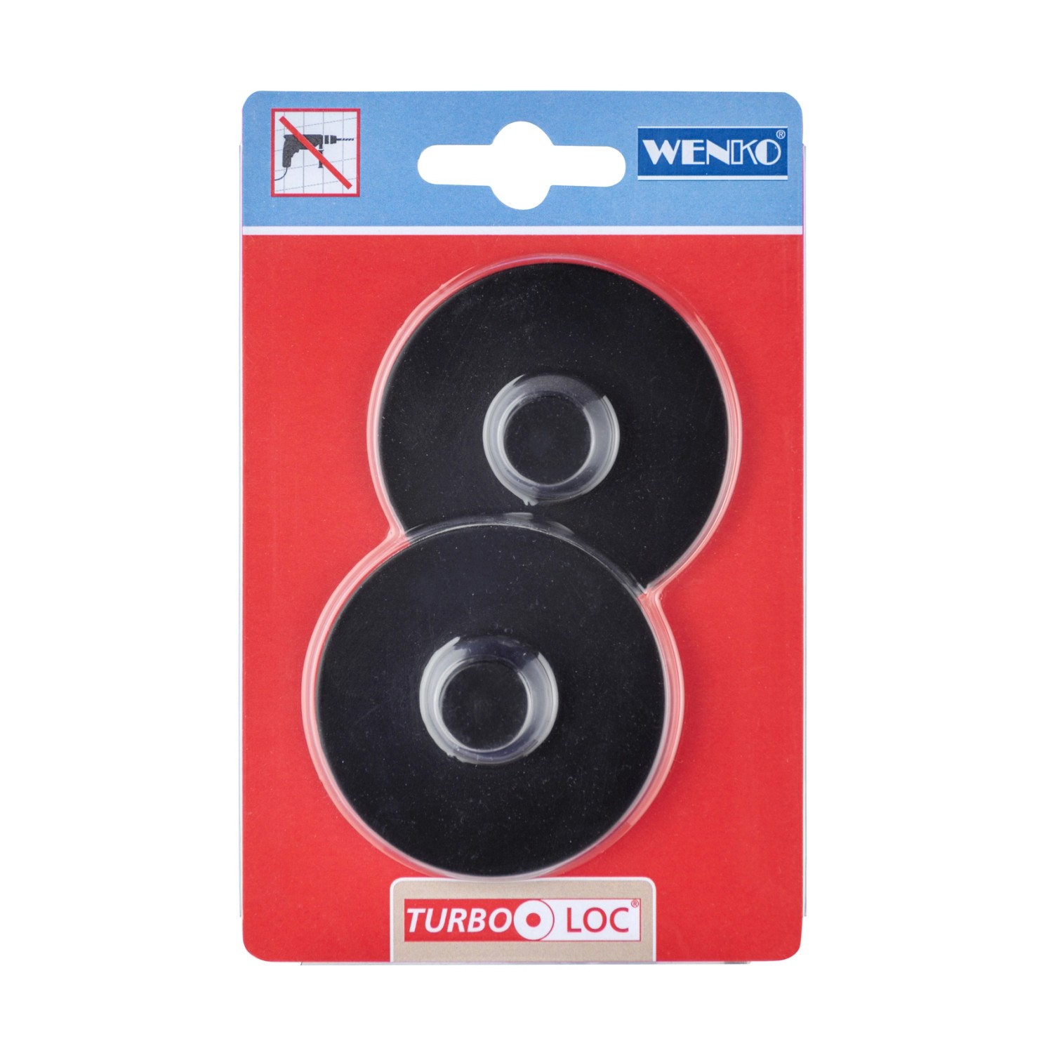 Wenko Turbo-Loc Adapter Schwarz Kunststoff  6 x 1.4 x 6 cm Schwarz