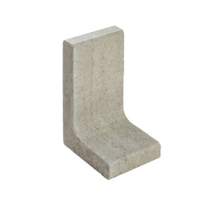 Grauer unbewehrter L-Stein aus Beton für Beeteinfassungen und Böschungsbefestigungen.