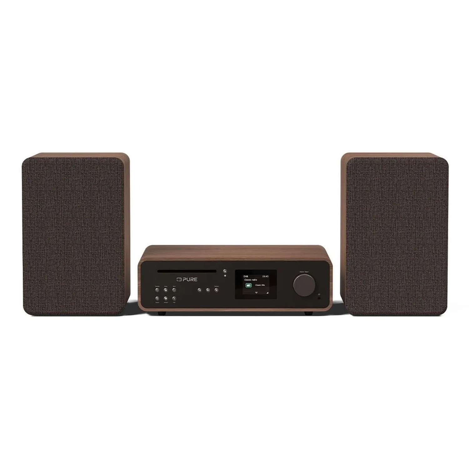 Pure Classic Stereo Das Charmante HiFi Musiksystem In Kaffee-Schwarz/Walnuss