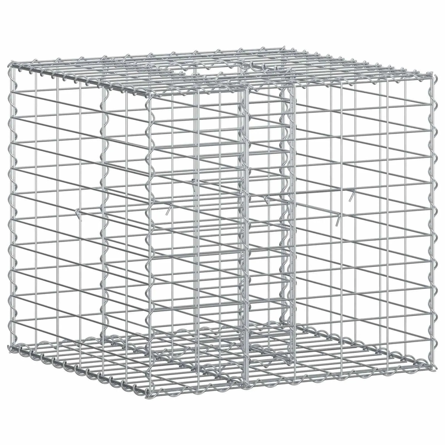 vidaXL Gabionen Hochbeet Silber 60 x 60 x 55 cm Verzinkter Stahl 42033320