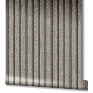 Marburg Vliestapete Botanica 2, graue Holzoptik mit Streifen, FSC®-zertifiziert.