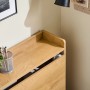 SoBuy Klapptisch Schreibtisch FWT92-N in Natur, zusammengeklappt mit Stifthalter.