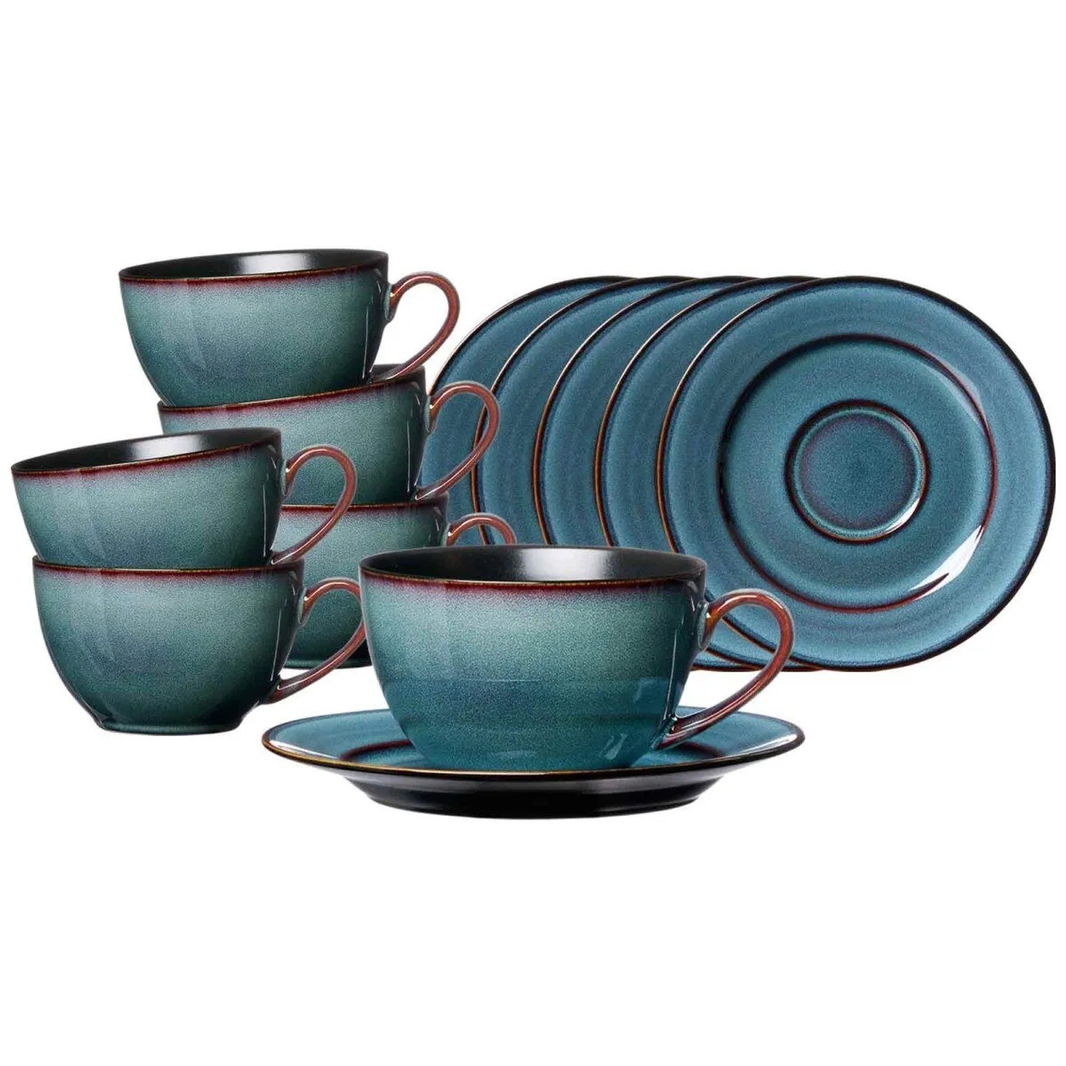 Ritzenhoff & Breker Bali Kaffeetasse mit Untertasse 220 ml 6er Set