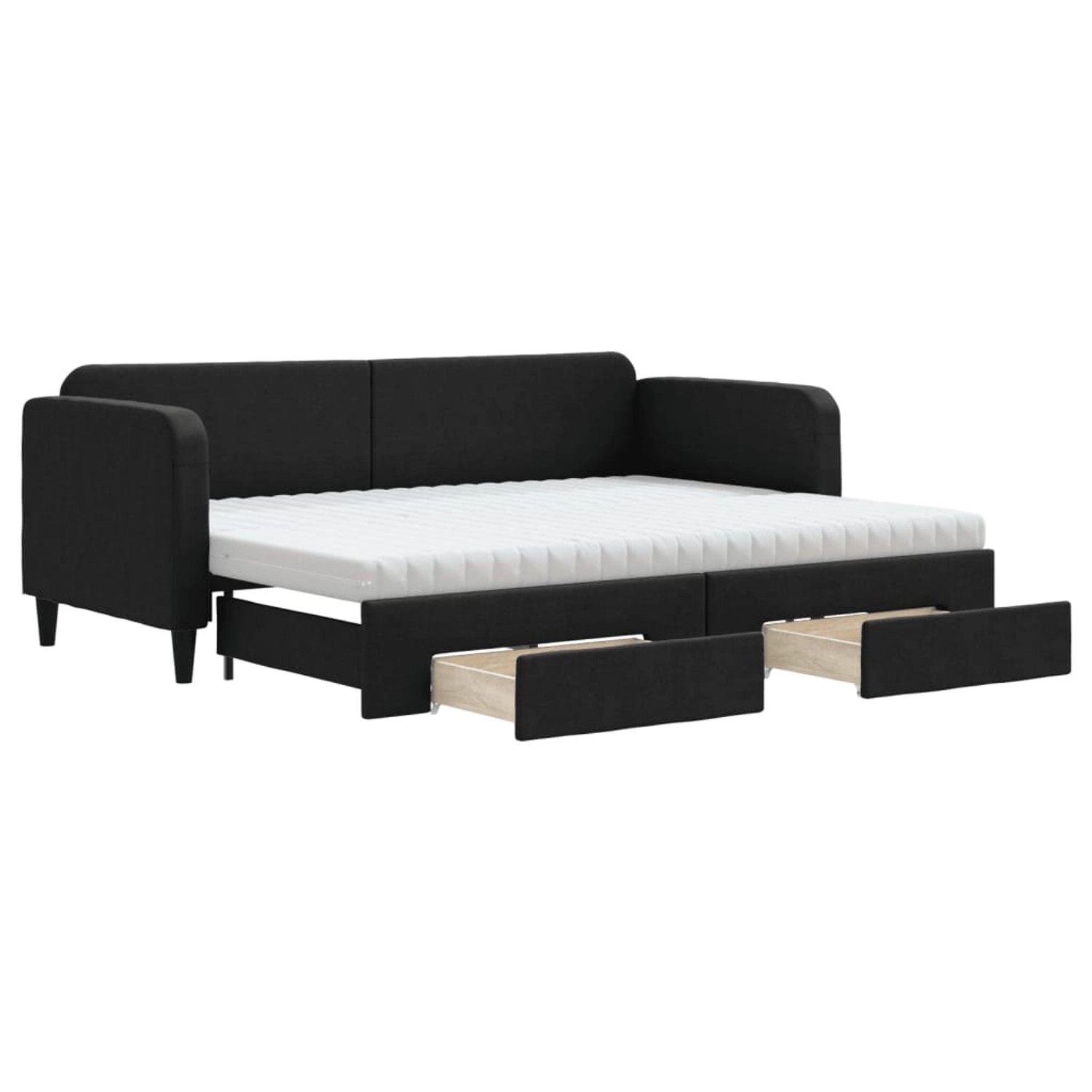 vidaXL Tagesbett Ausziehbar mit Schubladen Schwarz 80x200 cm Stoff1883324 günstig online kaufen