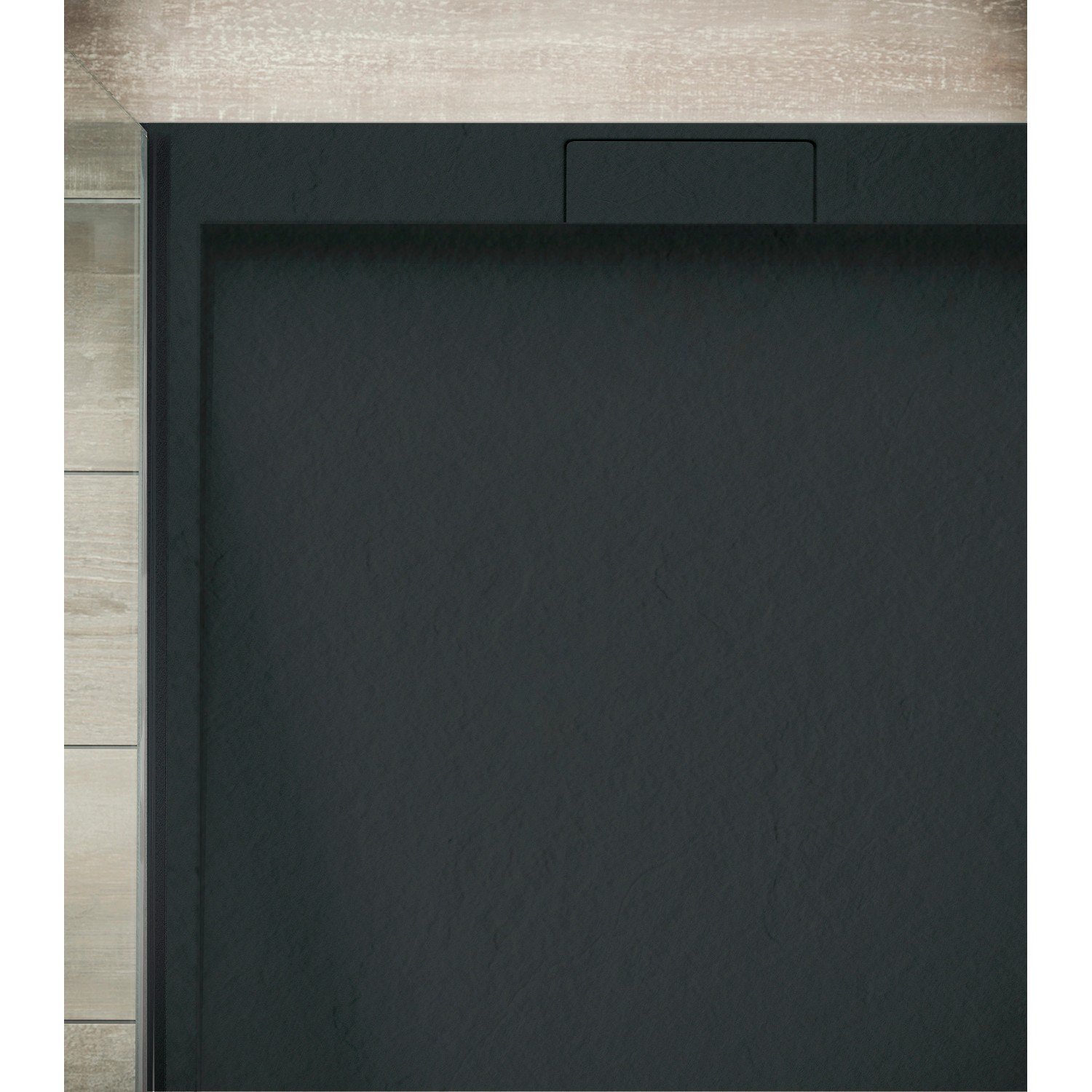 Rechteckige, extraflache Ottofond Duschwanne Zona, 120x90 cm, Mineralguss, Anthrazit.