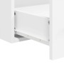 Detailaufnahme: Weißer Badschrank mit Schublade aus Holzwerkstoff von vidaXL.