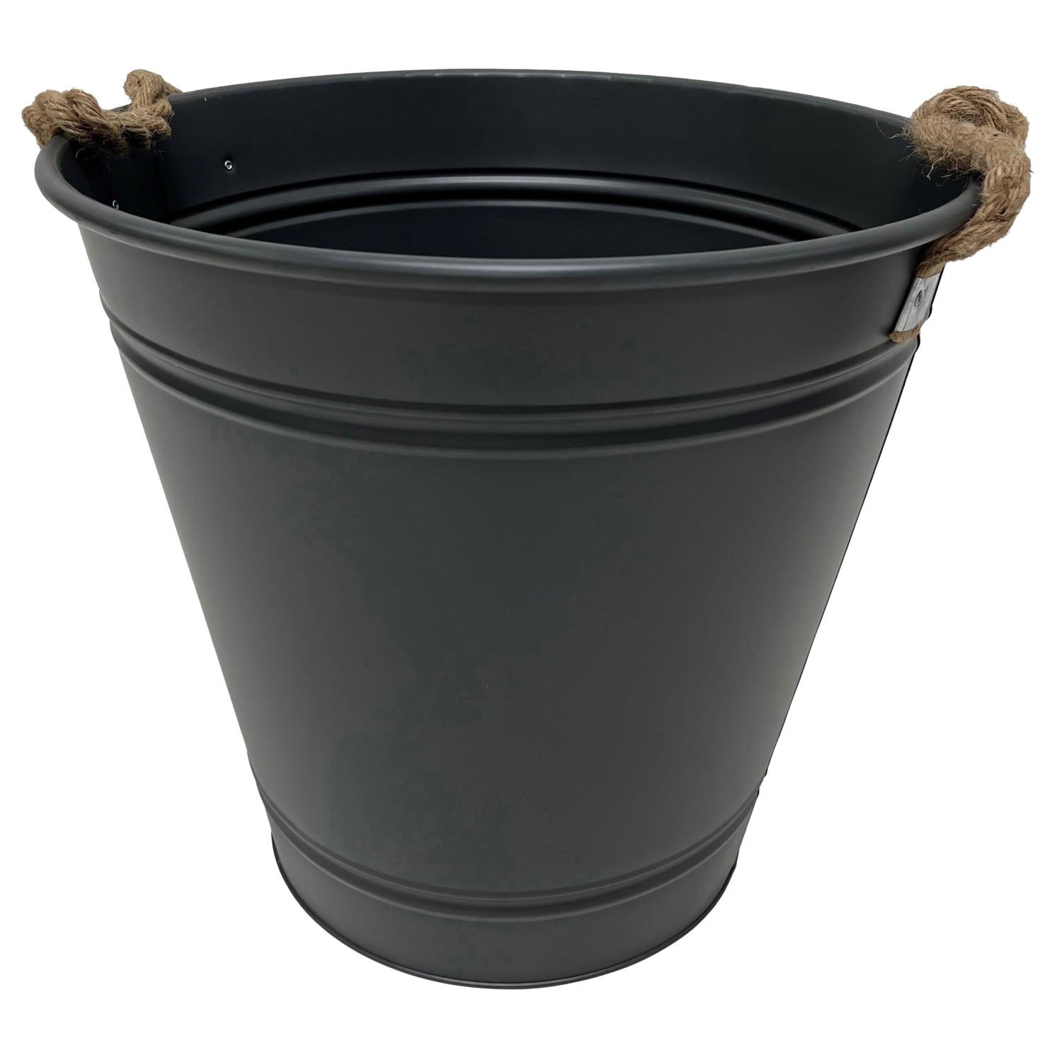 Thumbnail - M Collections Zinkeimer Beat Bucket mit zwei Henkeln 46 cm x 44 cm x 46 cm Grau