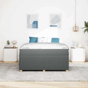 vidaXL Bettrahmen mit Matratze Dunkelgrau 160 x 200 cm Stoff 3398406