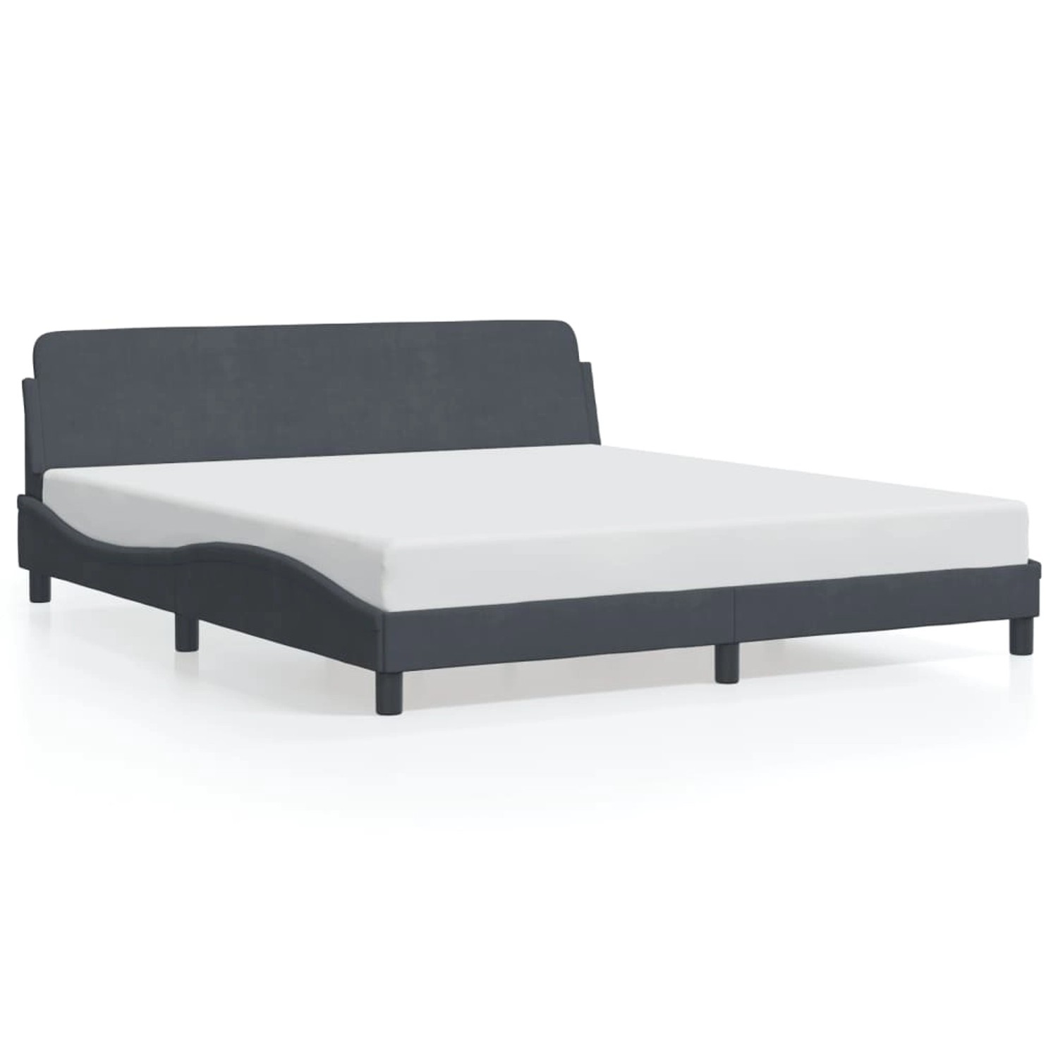 vidaXL Bettgestell Dover Dunkelgrau 180x200 cm Samt 373233 günstig online kaufen