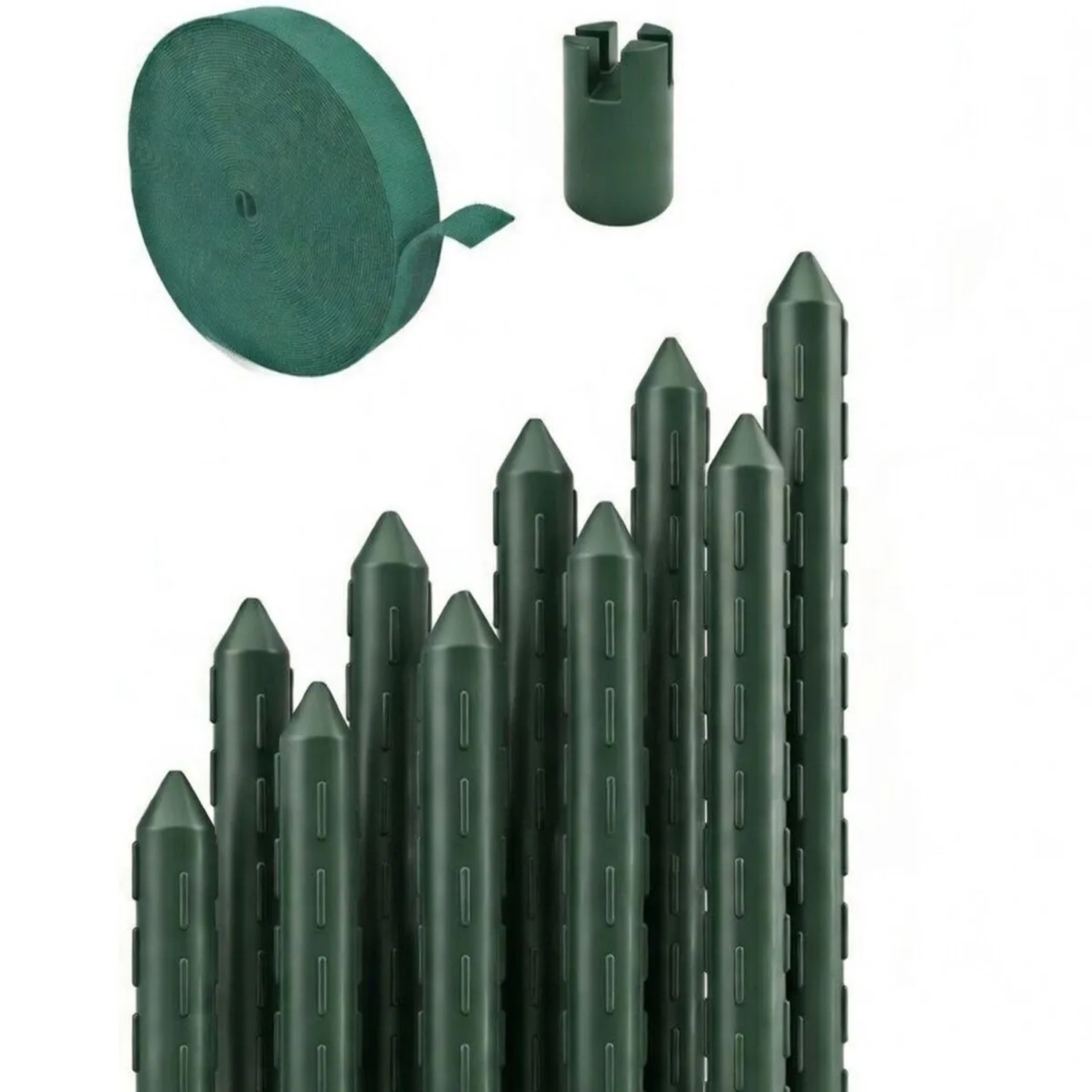TTL GARDEN Rankstäbe 150cm 11mm 10er Set Stahlkern Kunststoffbeschichtet Pflanzstäbe Rankhilfe Garten Gewächshaus