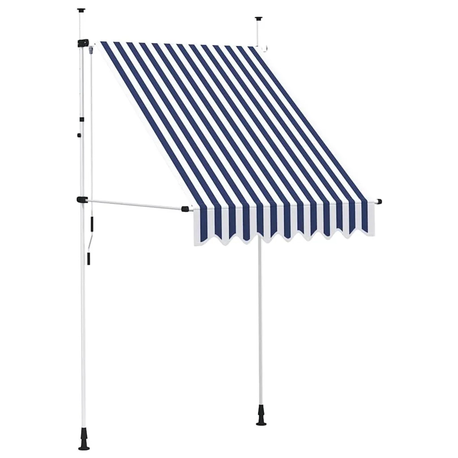 vidaXL Einziehbare Markise Handbetrieben 150 cm Blau/Weiß Gestreift 43219