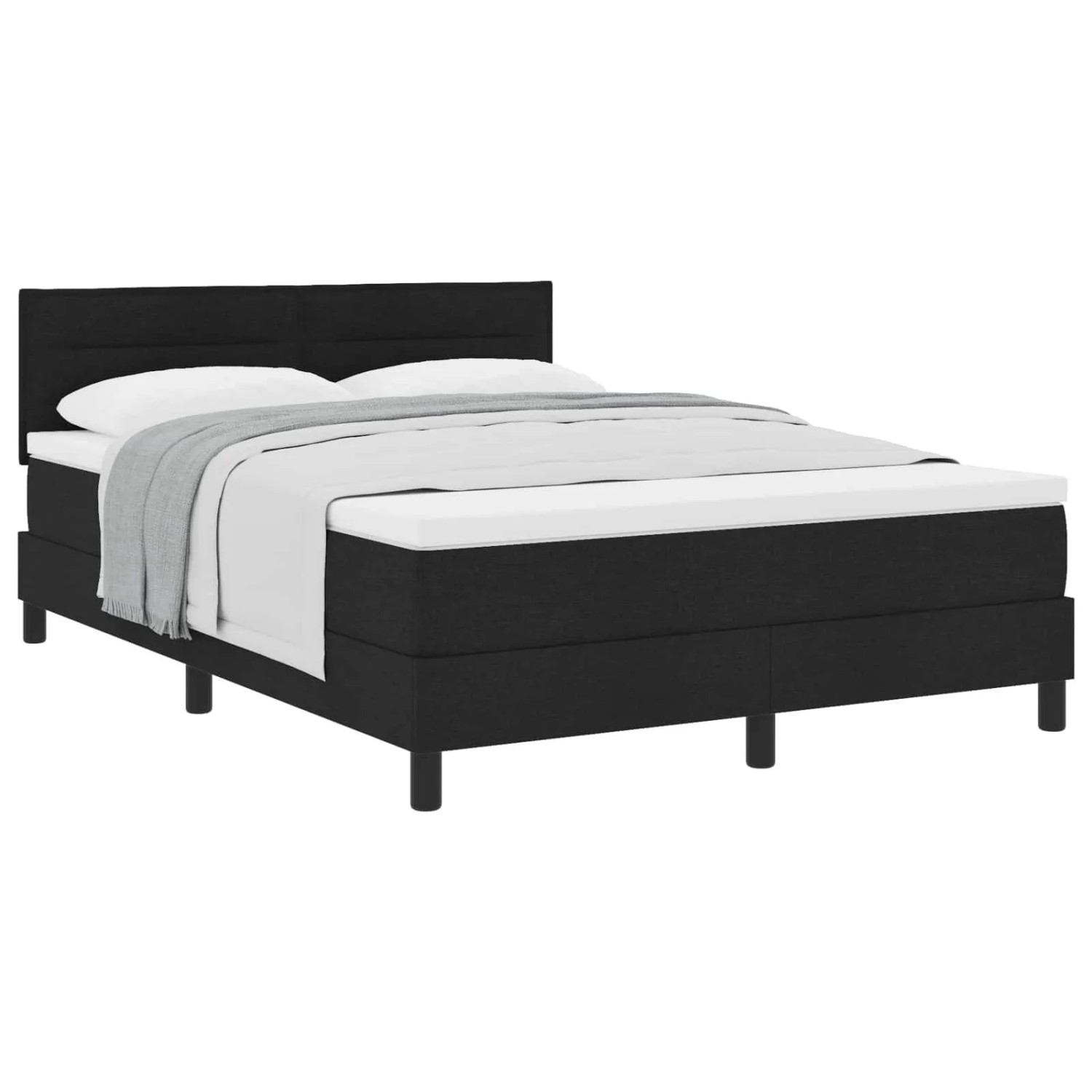 vidaXL Boxspringbett mit Matratze Schwarz 140 x 190 cm Stoff 3338610 günstig online kaufen