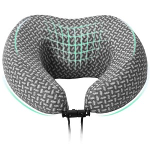 vidaXL Reisekissen für den Hals Grau 30 x 28 x 14 cm Polyester 42012698