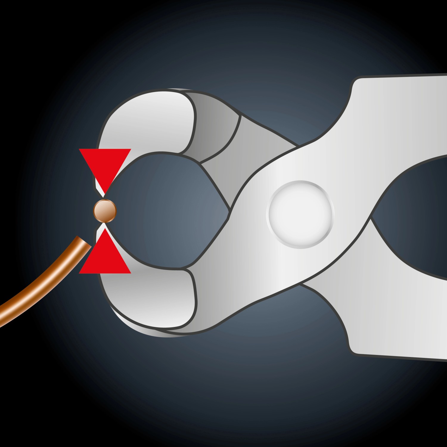 LUX Power-Kneifer 230 mm Professional beim Durchtrennen eines Drahtes.