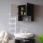 Vicco Badspiegelschrank Irma, anthrazit hochglanz, 54x55 cm, mit offenen Fächern im Badezimmer.