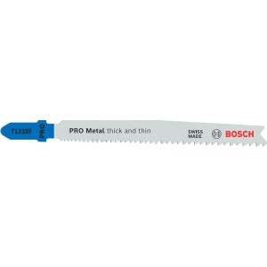 Bosch Stichsägeblatt Pro T 123 XF für Metall, geeignet für Bleche, Rohre und Profile.